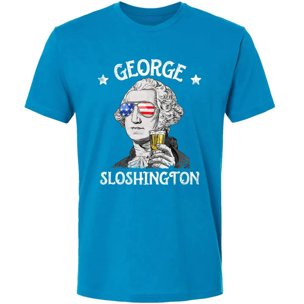 George Sloshington Washington 4th of July Men Funny American Premium Unisex T-shirt - 15