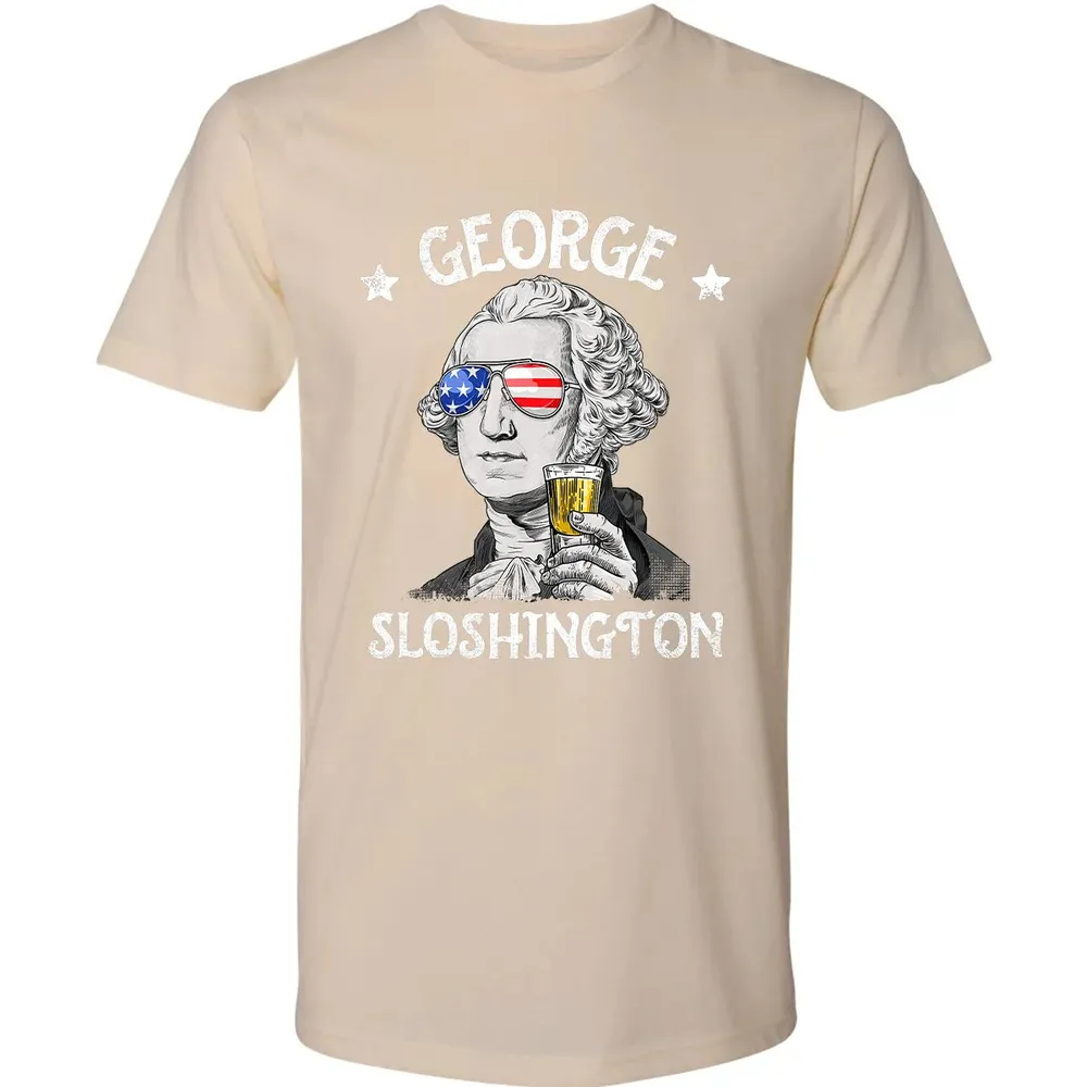 George Sloshington Washington 4th of July Men Funny American Premium Unisex T-shirt - 13