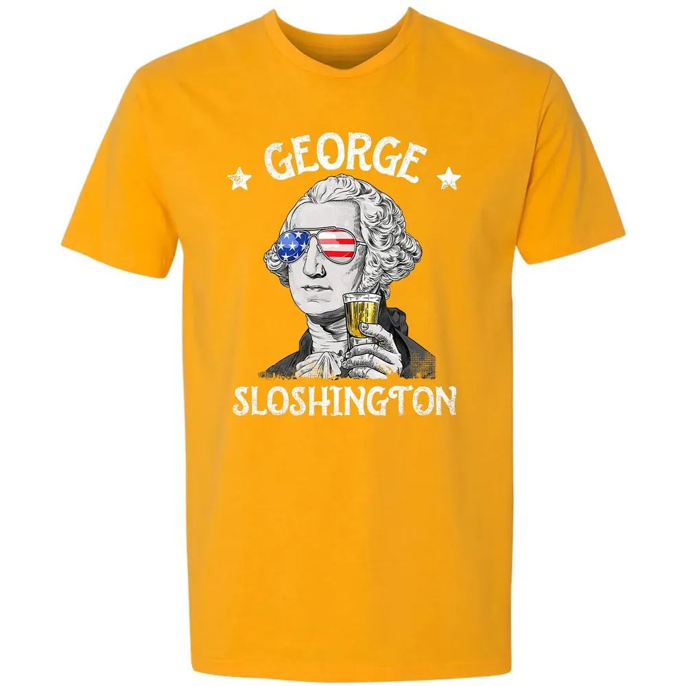 George Sloshington Washington 4th of July Men Funny American Premium Unisex T-shirt - 11