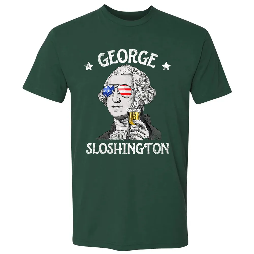 George Sloshington Washington 4th of July Men Funny American Premium Unisex T-shirt - 12