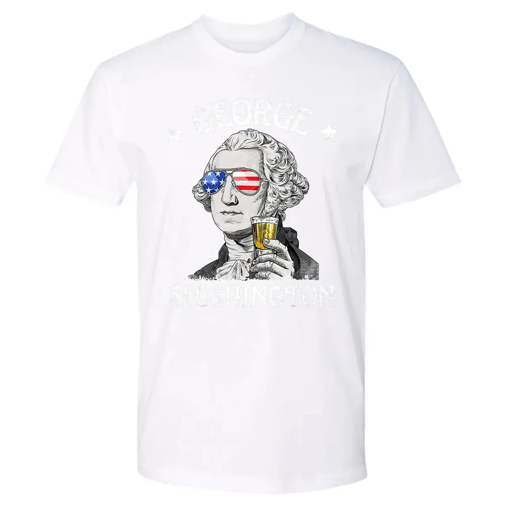 George Sloshington Washington 4th of July Men Funny American Premium Unisex T-shirt - 4