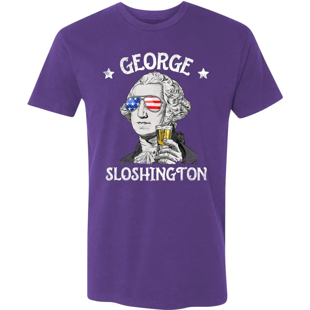 George Sloshington Washington 4th of July Men Funny American Premium Unisex T-shirt - 7