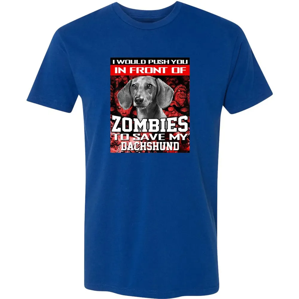 In Front Of Zombies To Save My Dachshund Halloween Saying Premium Unisex T-shirt - 10