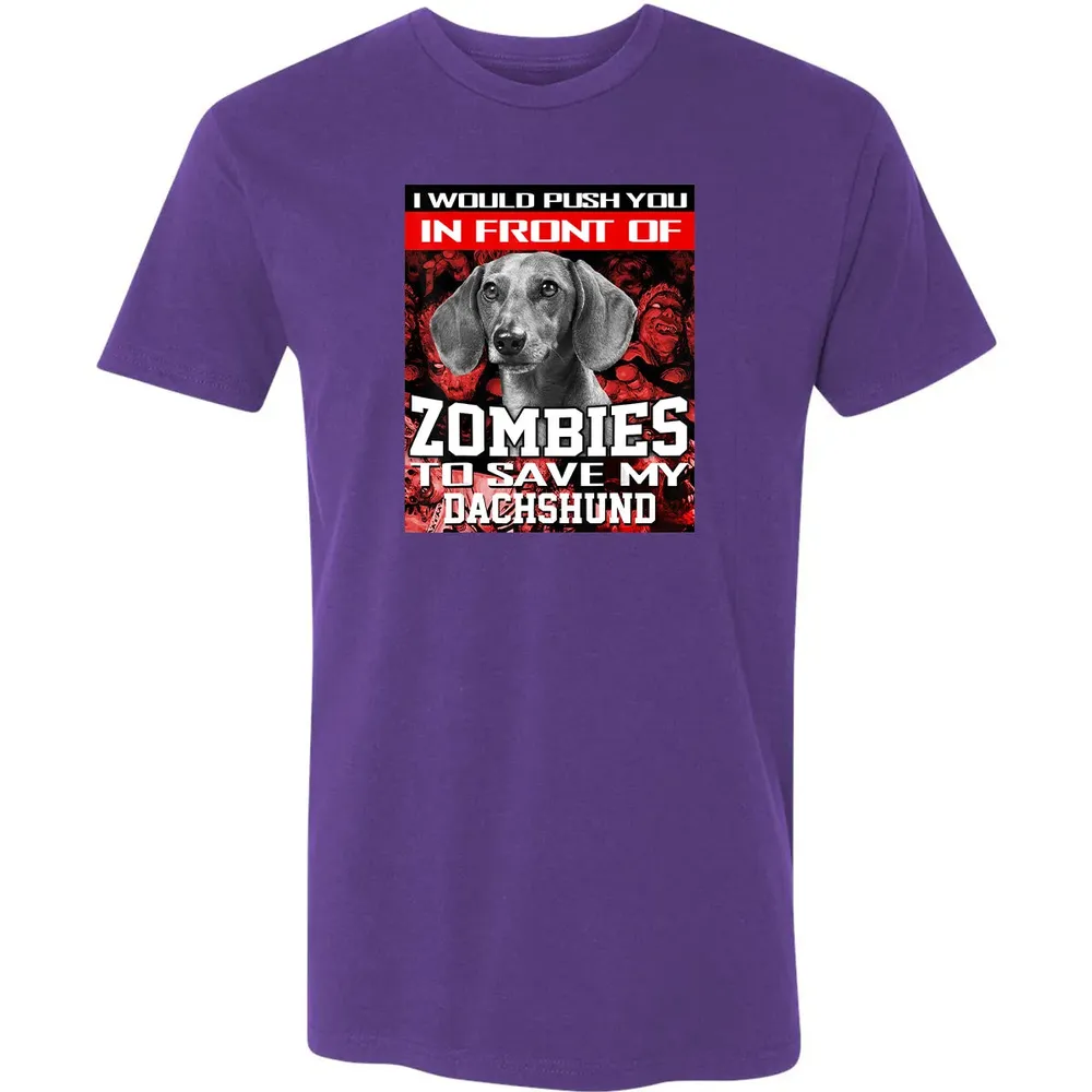 In Front Of Zombies To Save My Dachshund Halloween Saying Premium Unisex T-shirt - 7