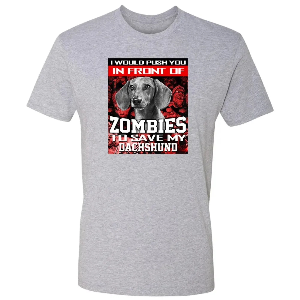 In Front Of Zombies To Save My Dachshund Halloween Saying Premium Unisex T-shirt - 9