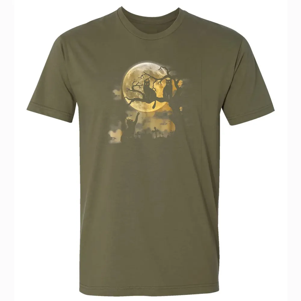 Full Moon Wiccan    Black Cat Pagan Gifts Premium Unisex T-shirt - 5