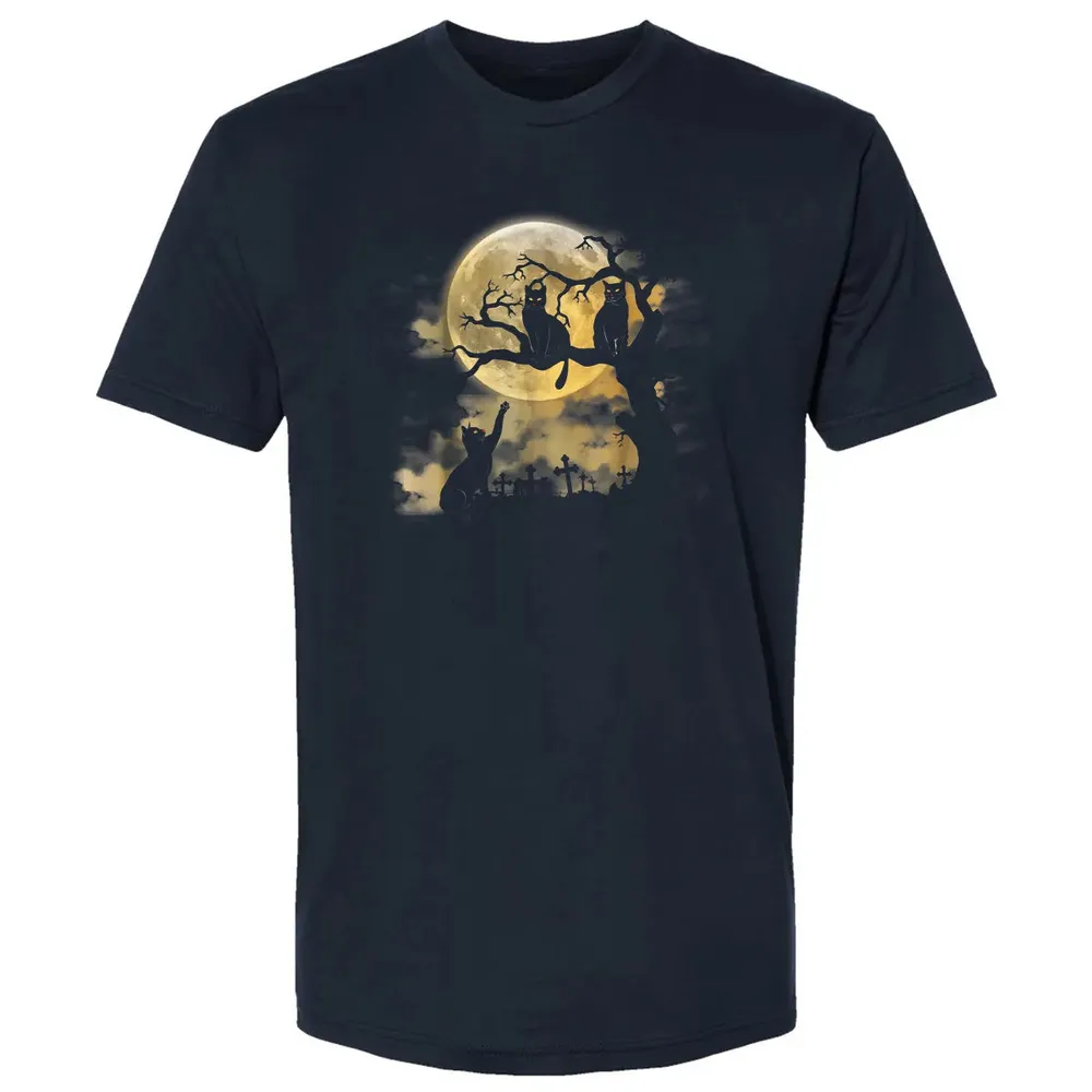 Full Moon Wiccan    Black Cat Pagan Gifts Premium Unisex T-shirt - 2