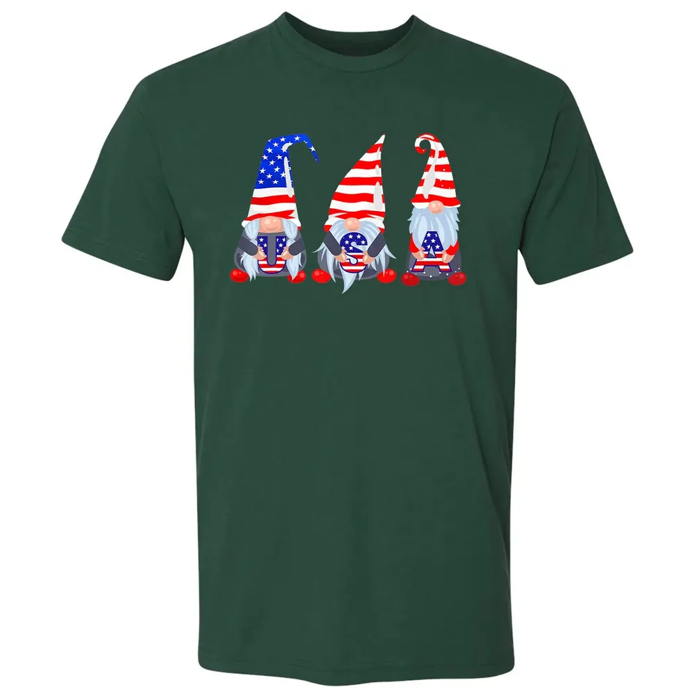4th Of July 2020 Gnomes  Funny American USA Patriotic Premium Unisex T-shirt - 12