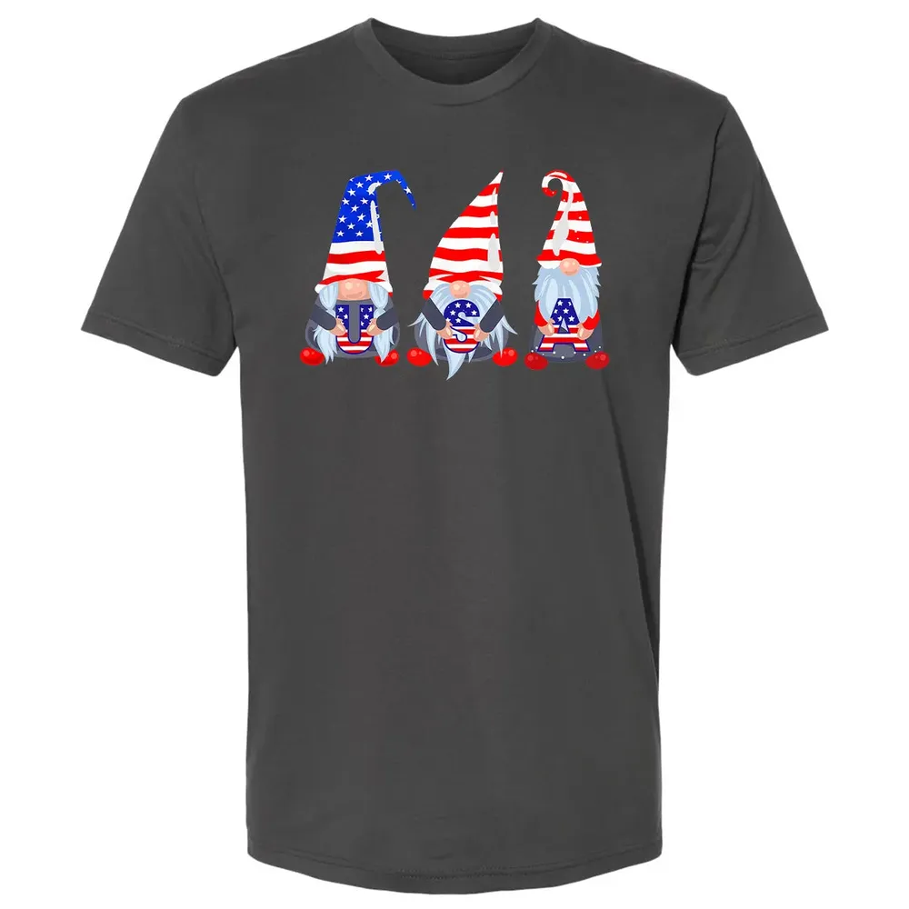 4th Of July 2020 Gnomes  Funny American USA Patriotic Premium Unisex T-shirt - 8