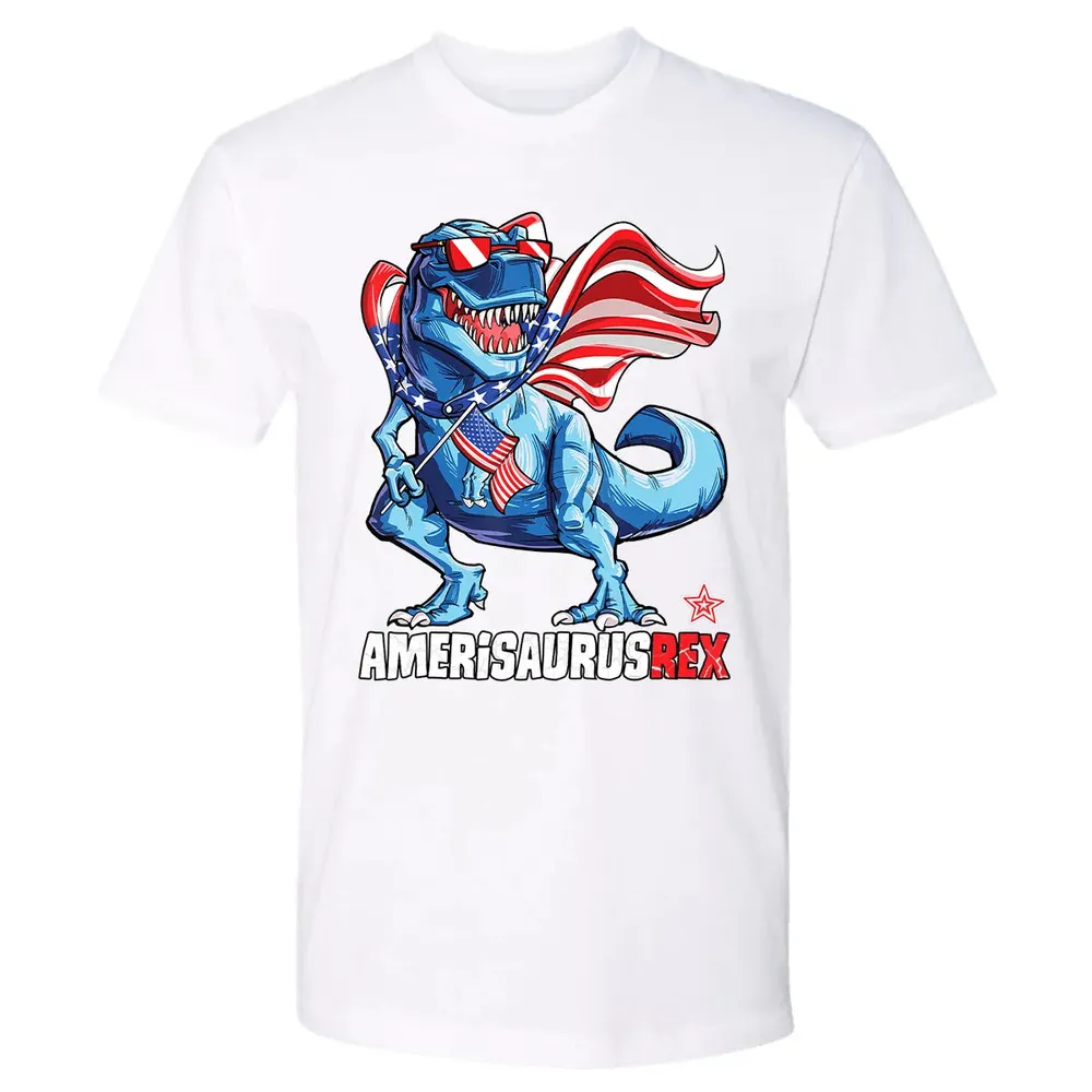 Dinosaur 4th of July  Kids Boys Men Amerisaurus T Rex Premium Unisex T-shirt - 4
