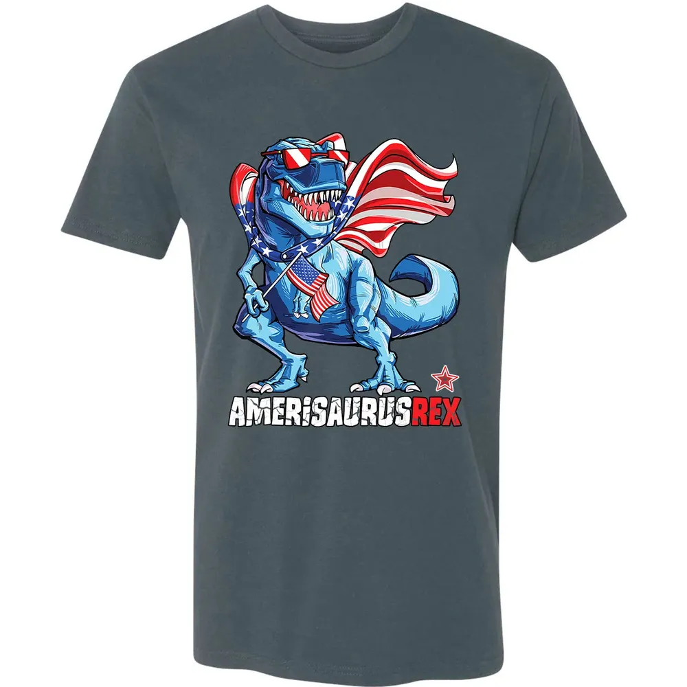 Dinosaur 4th of July  Kids Boys Men Amerisaurus T Rex Premium Unisex T-shirt - 14