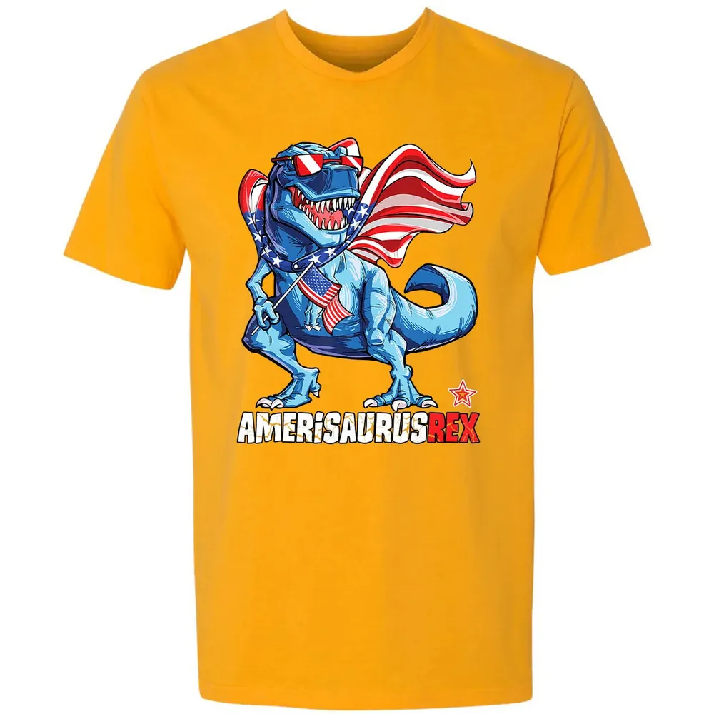 Dinosaur 4th of July  Kids Boys Men Amerisaurus T Rex Premium Unisex T-shirt - 11