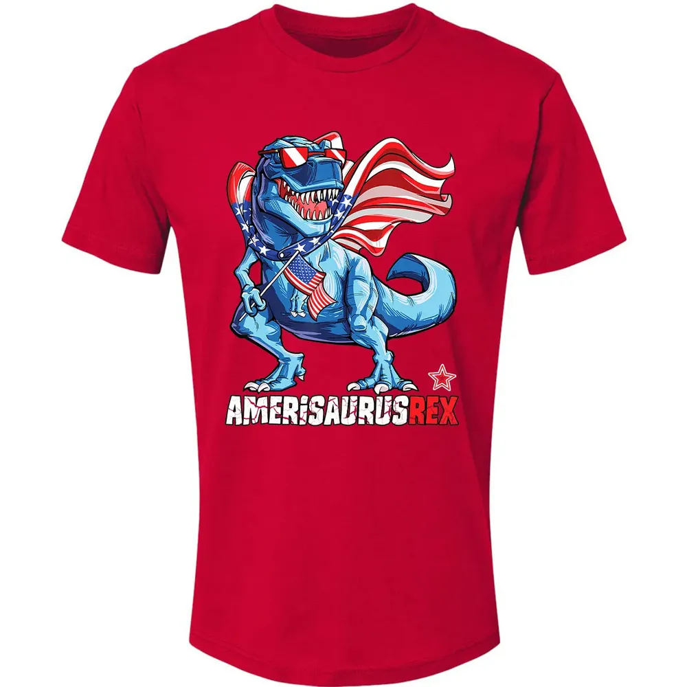 Dinosaur 4th of July  Kids Boys Men Amerisaurus T Rex Premium Unisex T-shirt - 6