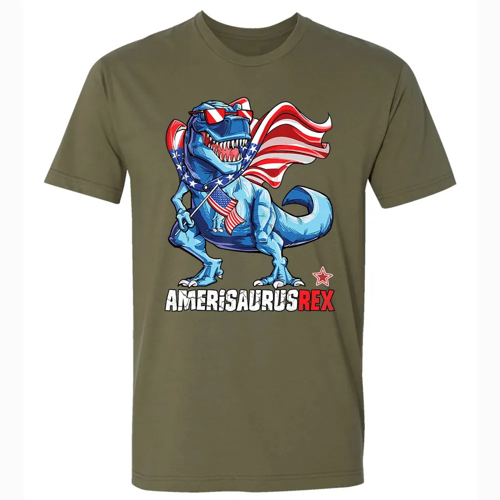 Dinosaur 4th of July  Kids Boys Men Amerisaurus T Rex Premium Unisex T-shirt - 5