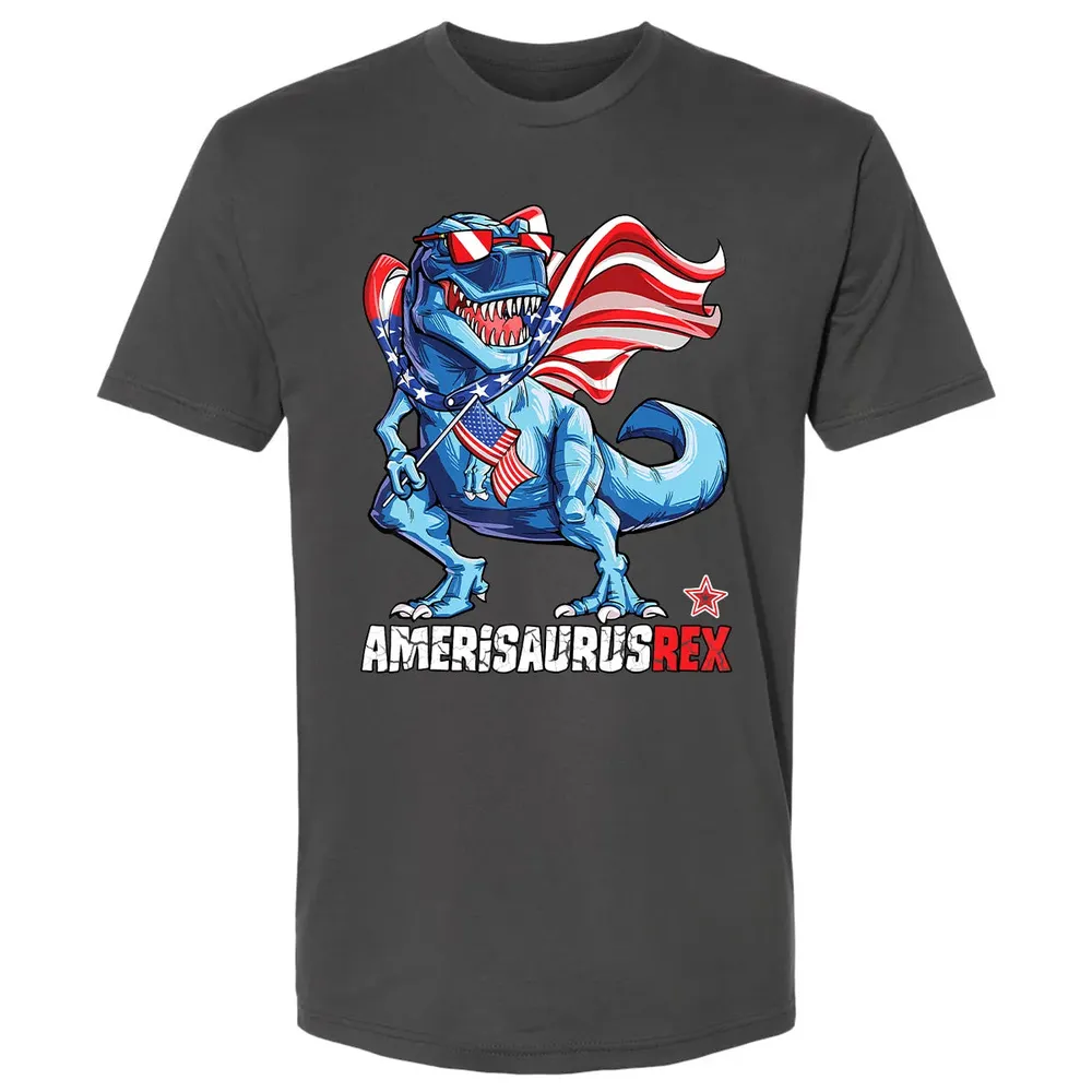 Dinosaur 4th of July  Kids Boys Men Amerisaurus T Rex Premium Unisex T-shirt - 8