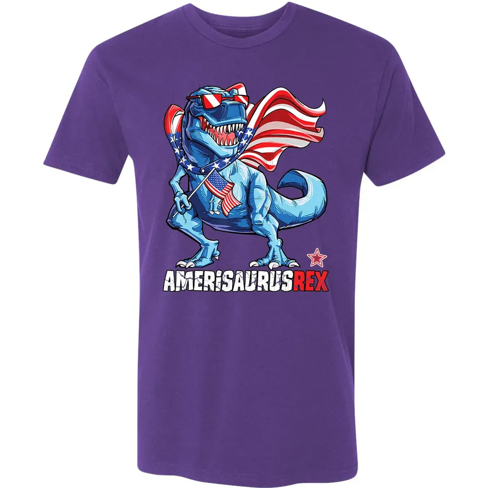 Dinosaur 4th of July  Kids Boys Men Amerisaurus T Rex Premium Unisex T-shirt - 7