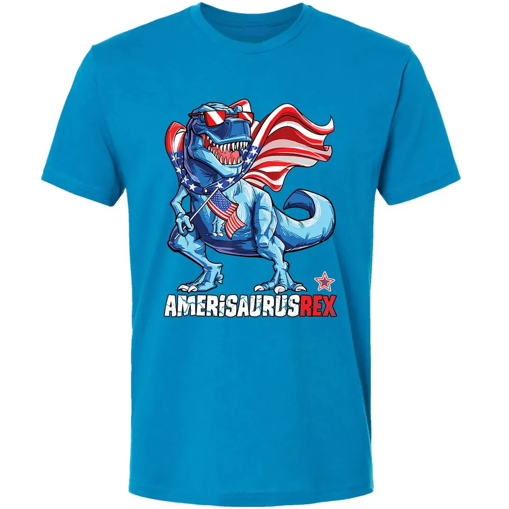 Dinosaur 4th of July  Kids Boys Men Amerisaurus T Rex Premium Unisex T-shirt - 15