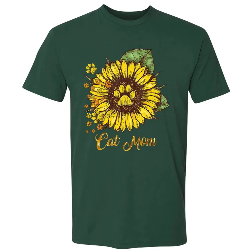Sunflower Cat men woman  Cat Mom Premium Unisex T-shirt - 12
