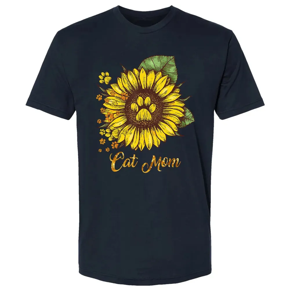 Sunflower Cat men woman  Cat Mom Premium Unisex T-shirt - 2