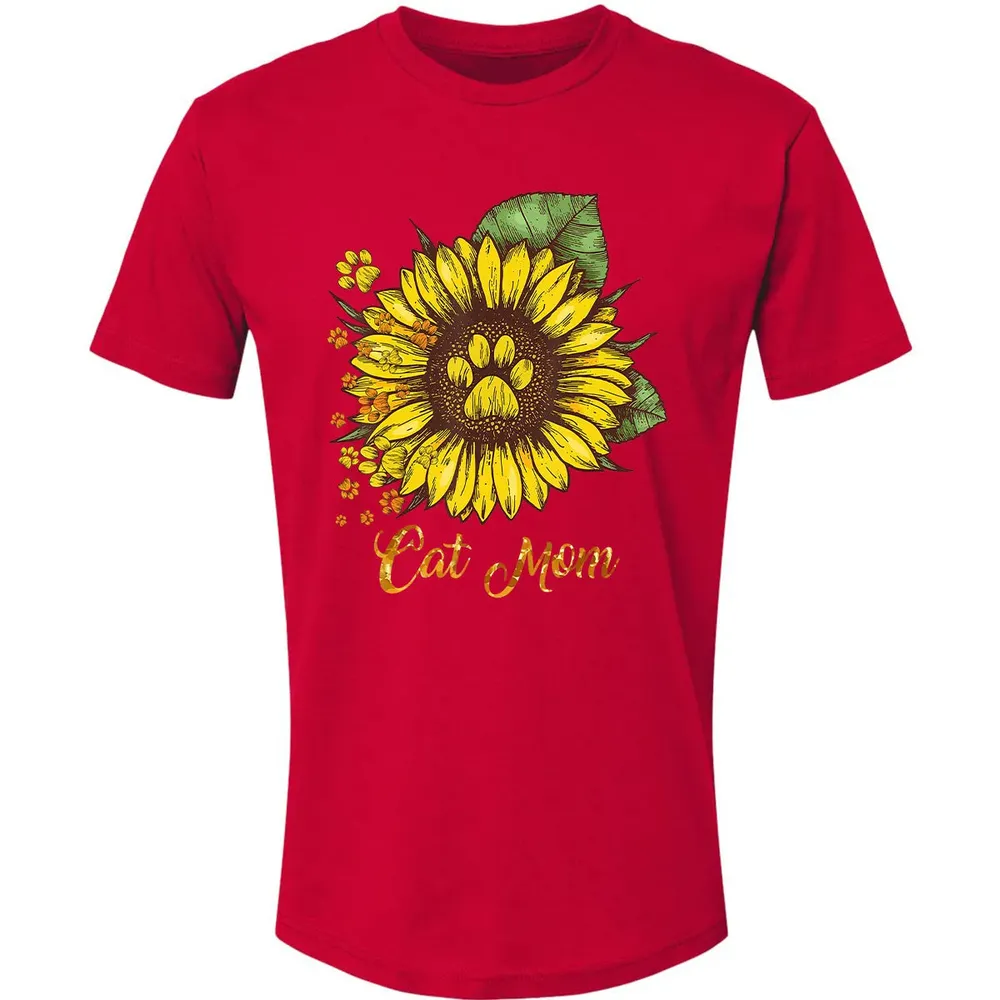 Sunflower Cat men woman  Cat Mom Premium Unisex T-shirt - 6