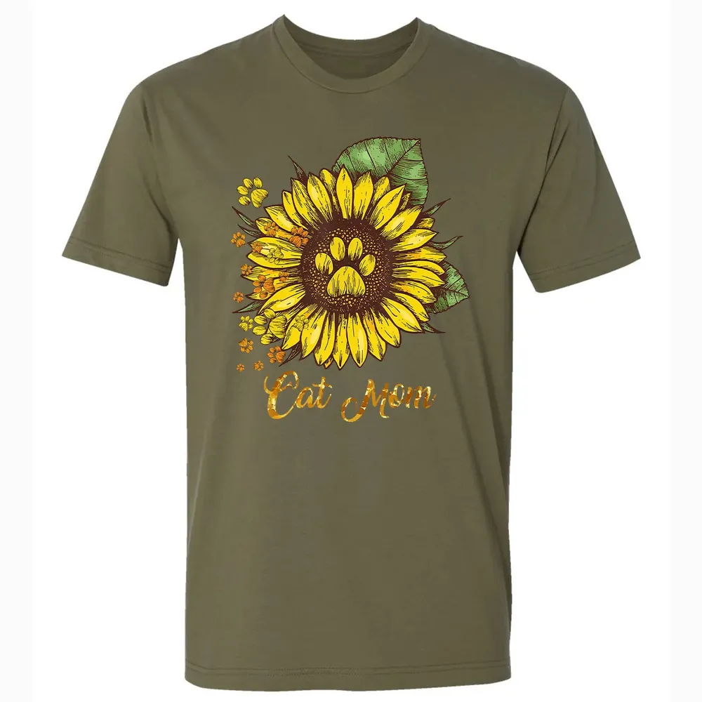 Sunflower Cat men woman  Cat Mom Premium Unisex T-shirt - 5