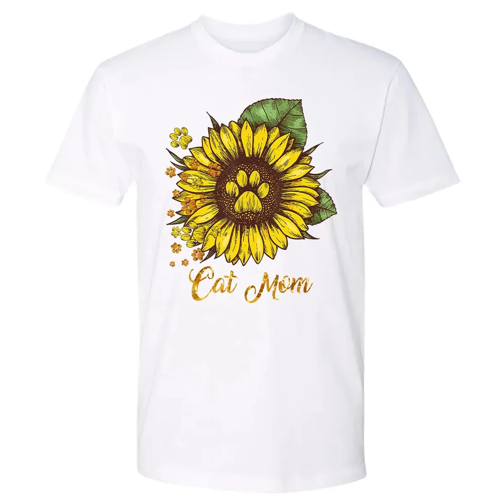 Sunflower Cat men woman  Cat Mom Premium Unisex T-shirt - 4