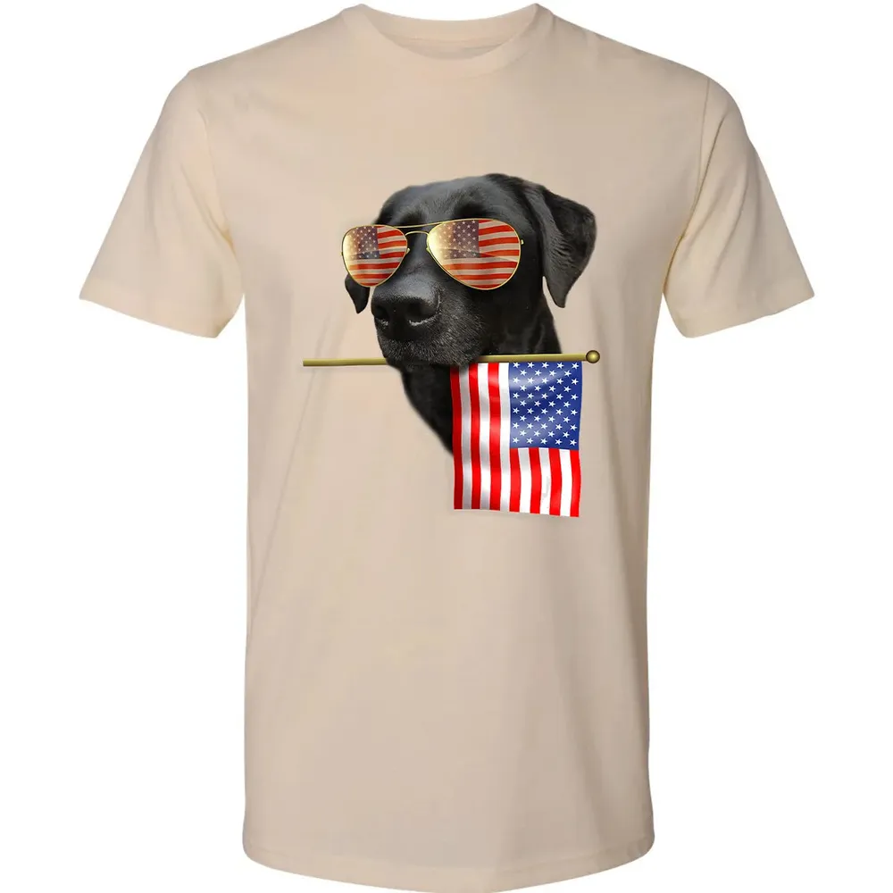 4th of July  Fun American Flag Labrador Dog Lover Gift Premium Unisex T-shirt - 13