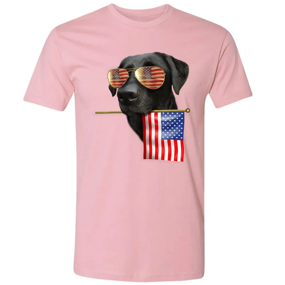 4th of July  Fun American Flag Labrador Dog Lover Gift Premium Unisex T-shirt - 3