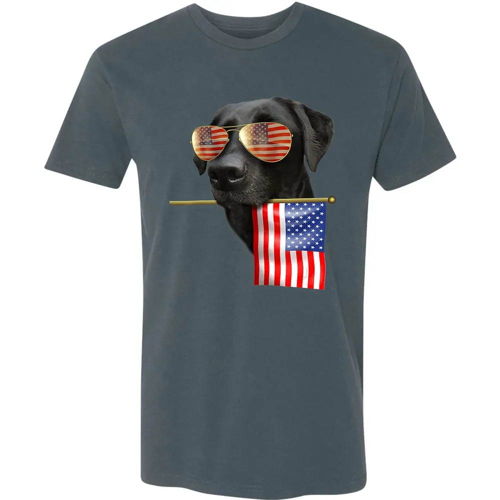 4th of July  Fun American Flag Labrador Dog Lover Gift Premium Unisex T-shirt - 14
