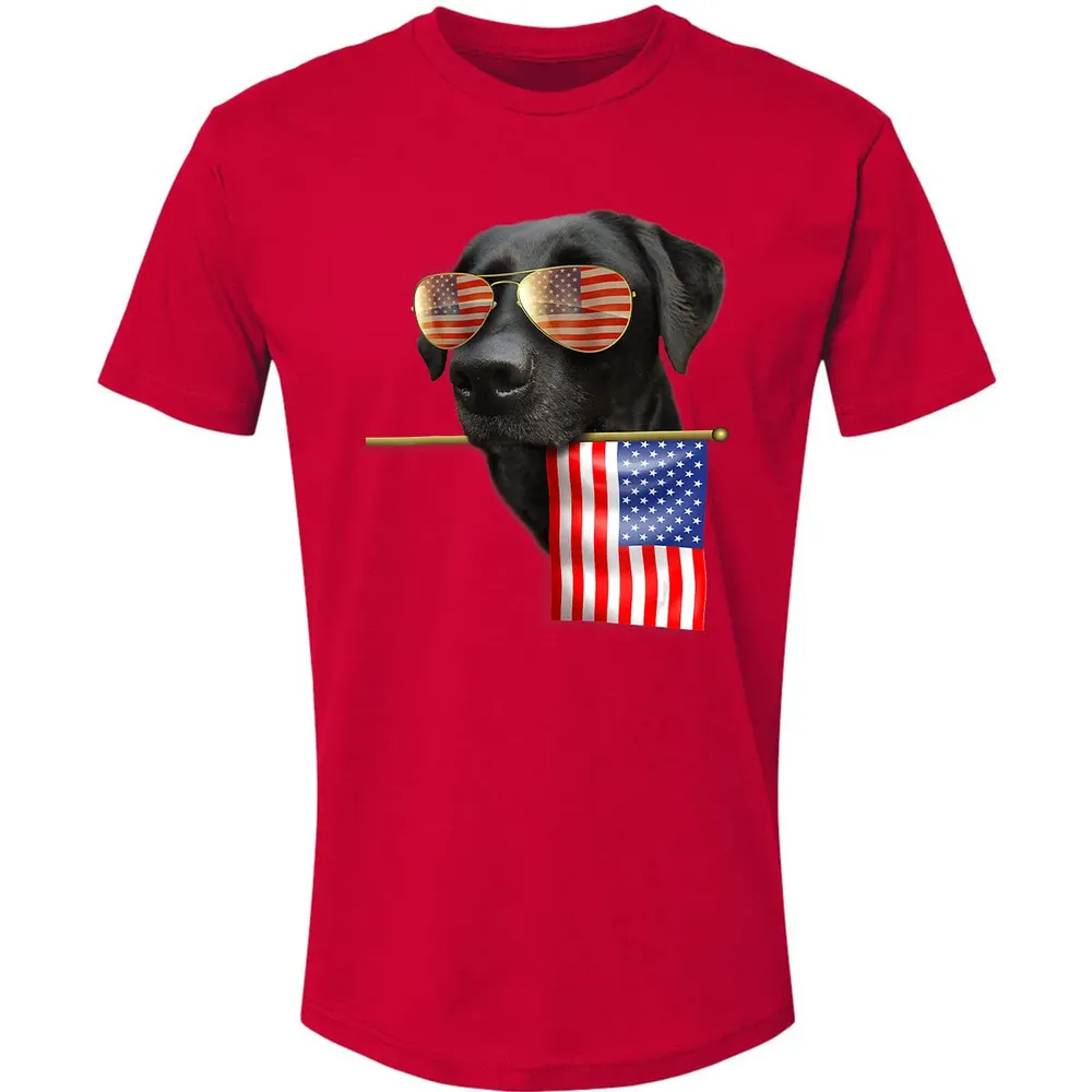 4th of July  Fun American Flag Labrador Dog Lover Gift Premium Unisex T-shirt - 6