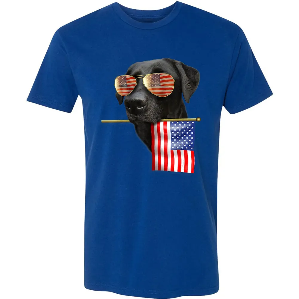 4th of July  Fun American Flag Labrador Dog Lover Gift Premium Unisex T-shirt - 10
