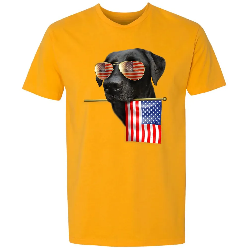 4th of July  Fun American Flag Labrador Dog Lover Gift Premium Unisex T-shirt - 11