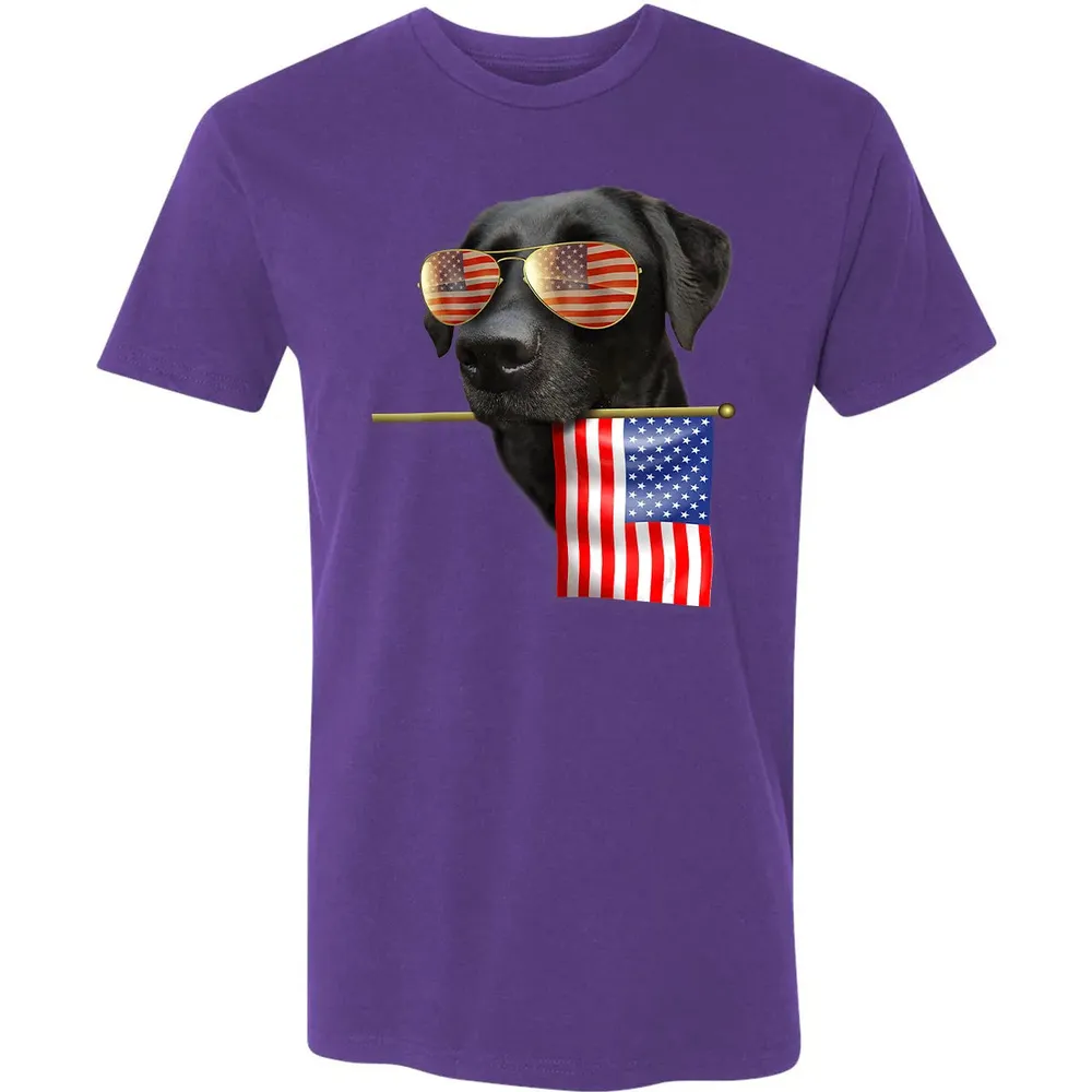 4th of July  Fun American Flag Labrador Dog Lover Gift Premium Unisex T-shirt - 7