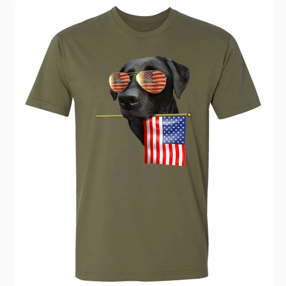 4th of July  Fun American Flag Labrador Dog Lover Gift Premium Unisex T-shirt - 5
