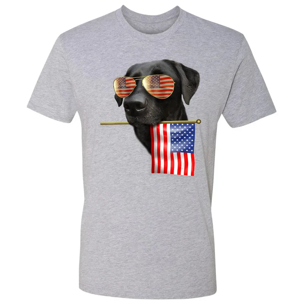 4th of July  Fun American Flag Labrador Dog Lover Gift Premium Unisex T-shirt - 9