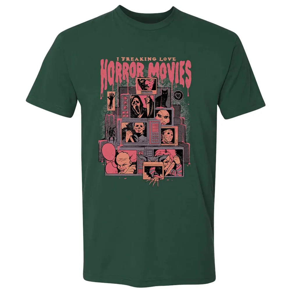 I Freaking Love Horror Movies Premium Unisex T-shirt - 12