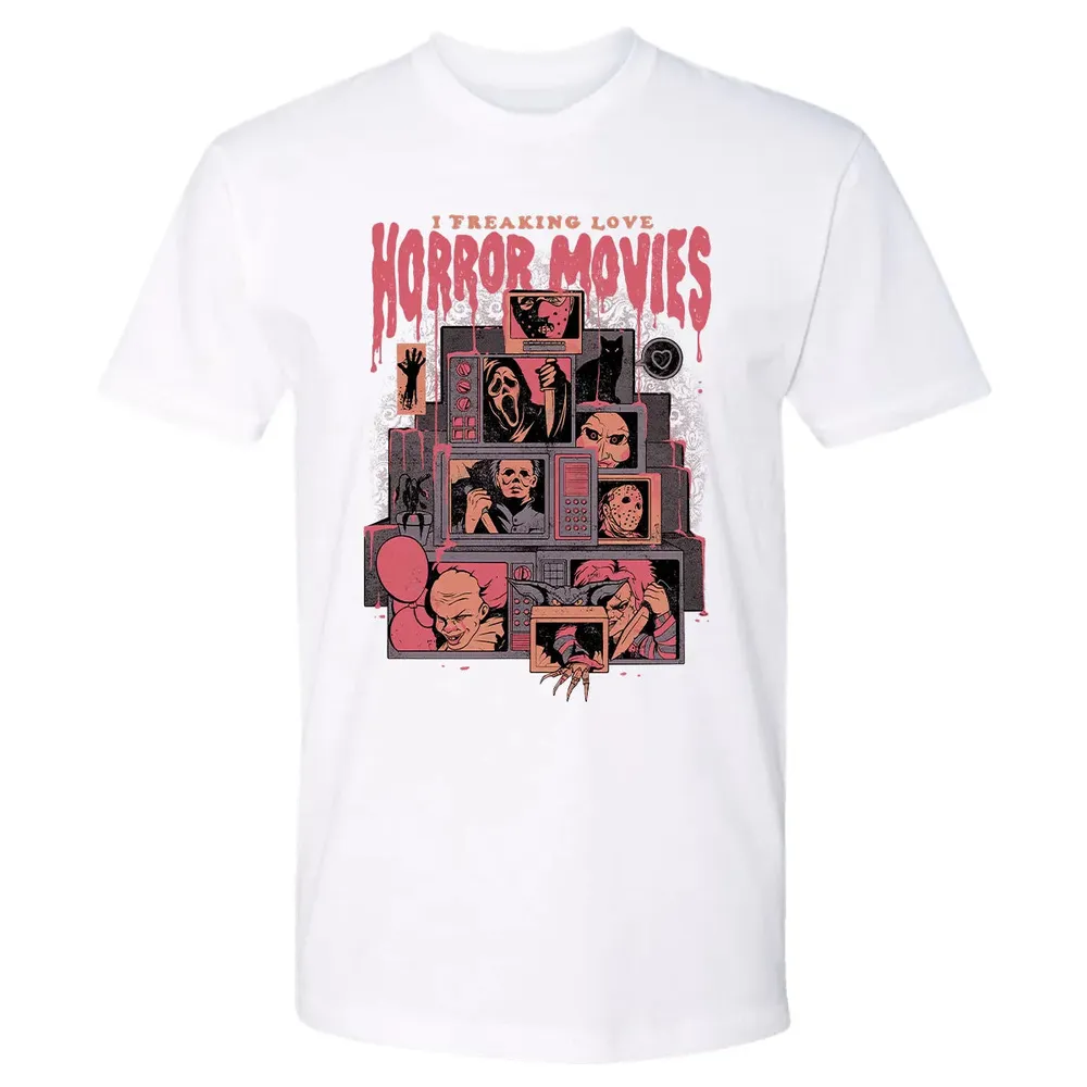 I Freaking Love Horror Movies Premium Unisex T-shirt - 4