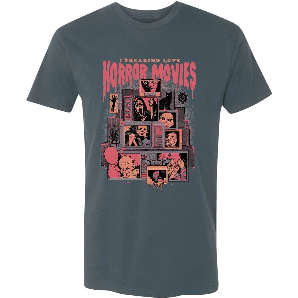 I Freaking Love Horror Movies Premium Unisex T-shirt - 14