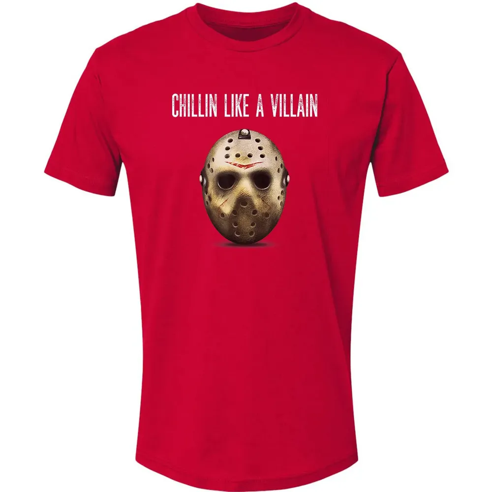 Chillin Like A Villain Hockey Mask Funny Horror Movie Premium Unisex T-shirt - 6