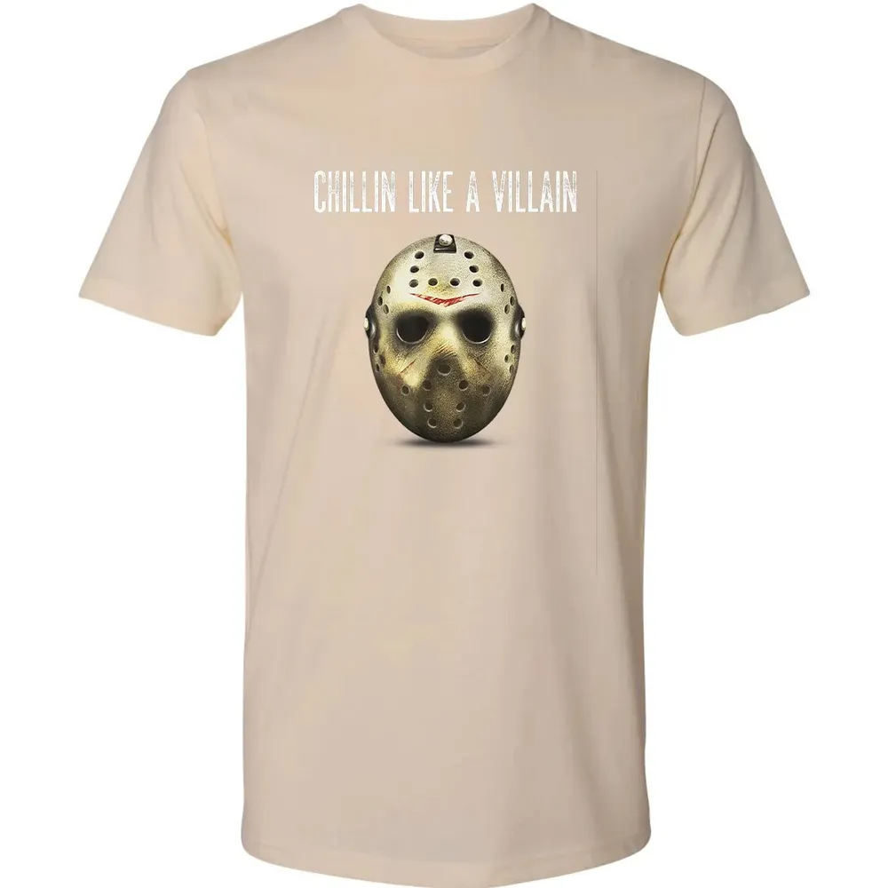 Chillin Like A Villain Hockey Mask Funny Horror Movie Premium Unisex T-shirt - 13
