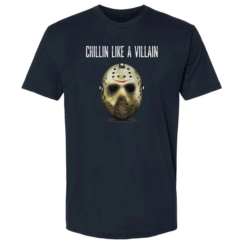 Chillin Like A Villain Hockey Mask Funny Horror Movie Premium Unisex T-shirt - 2