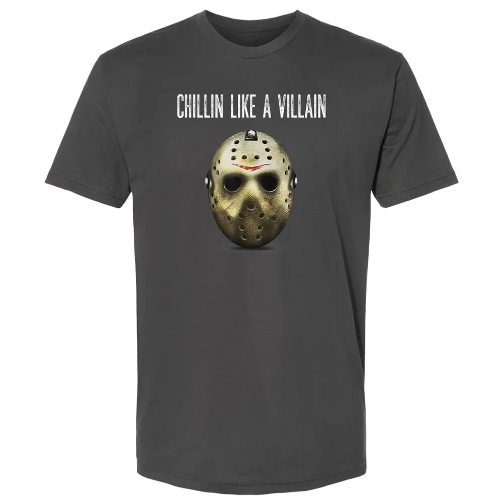 Chillin Like A Villain Hockey Mask Funny Horror Movie Premium Unisex T-shirt - 8