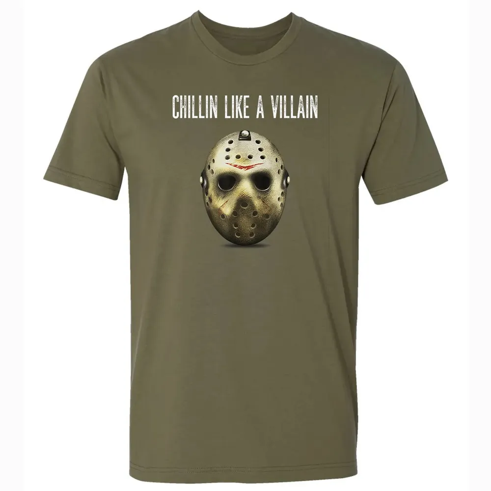 Chillin Like A Villain Hockey Mask Funny Horror Movie Premium Unisex T-shirt - 5