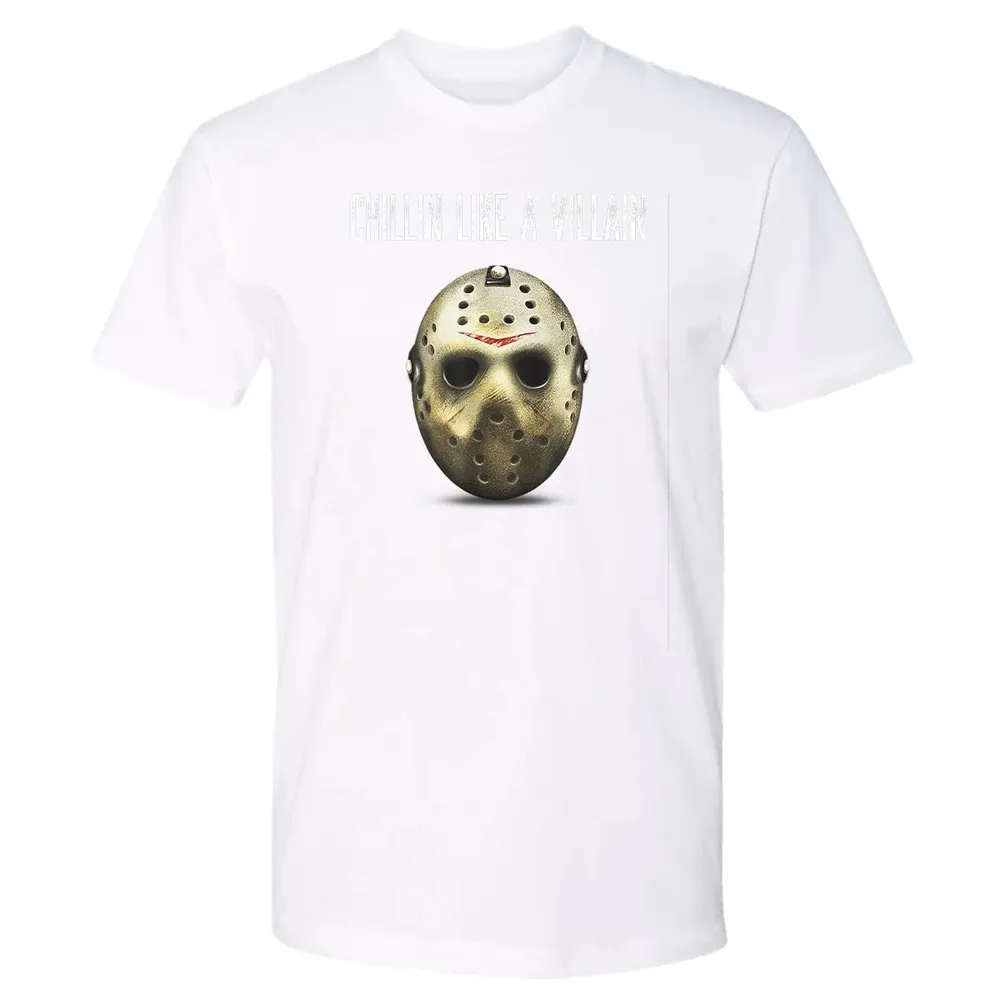 Chillin Like A Villain Hockey Mask Funny Horror Movie Premium Unisex T-shirt - 4