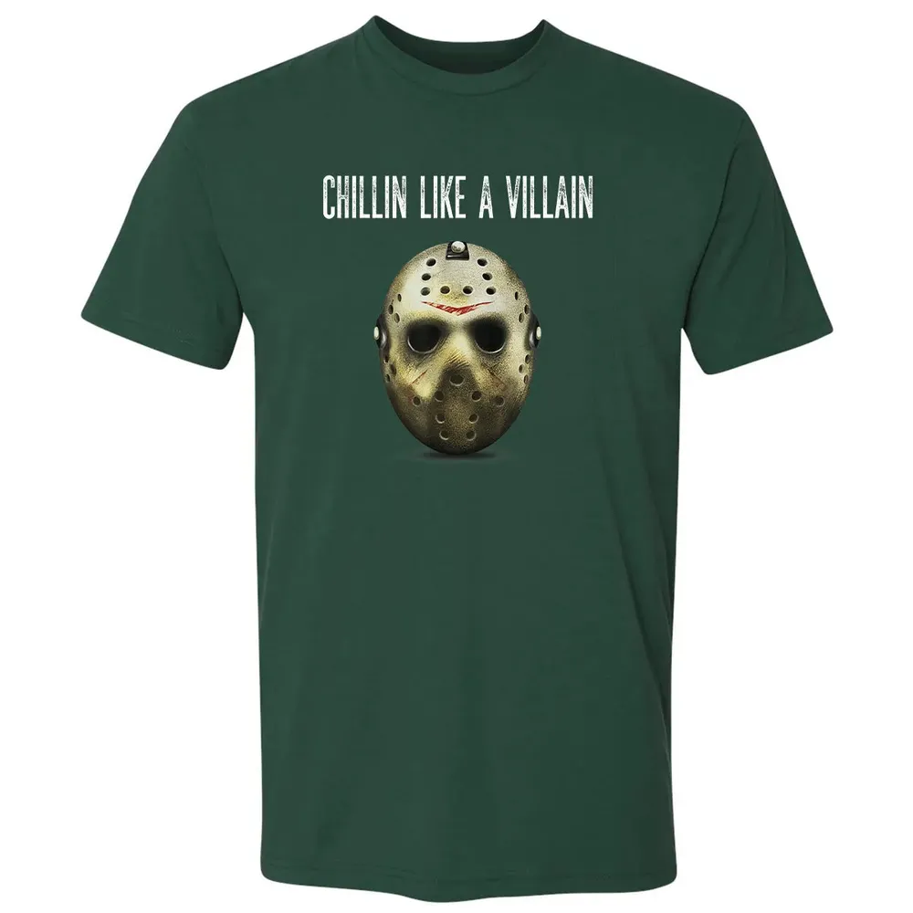 Chillin Like A Villain Hockey Mask Funny Horror Movie Premium Unisex T-shirt - 12