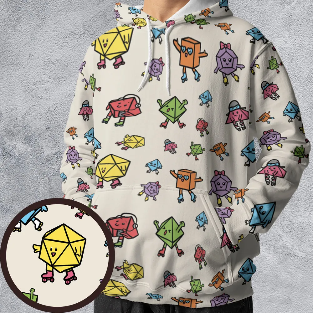 Rollerskating Dice All-over Print Hoodie - 1