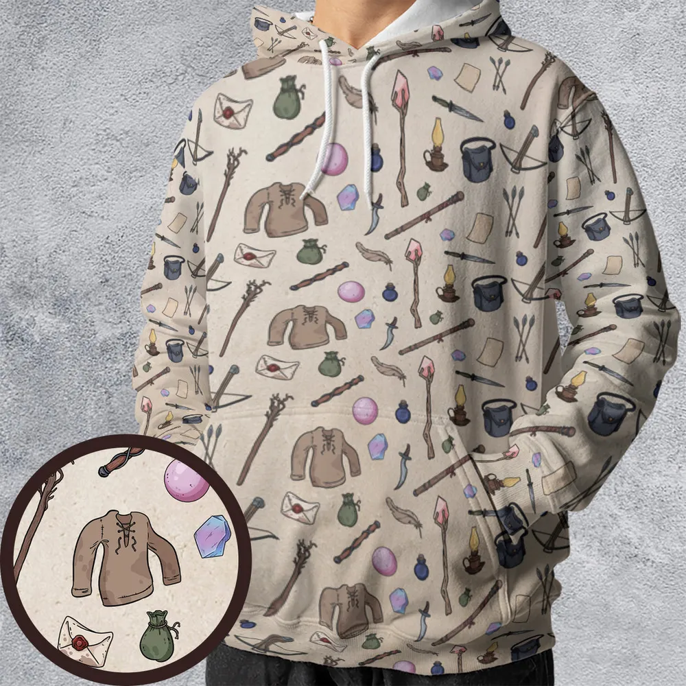 Sorcerer's Inventory All-over Print Hoodie - 1
