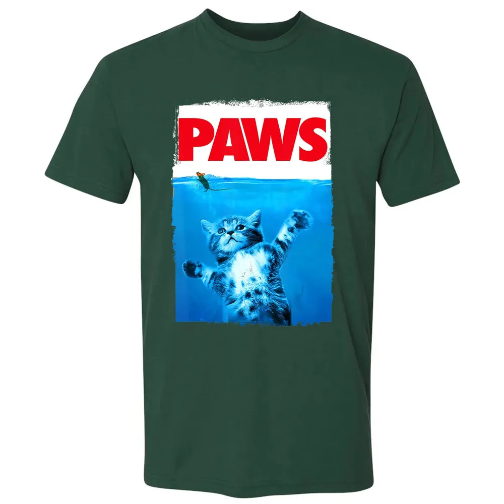Paws Cat and Mouse Top, Cute Funny Cat Lover Parody Top Premium Unisex T-shirt - 12