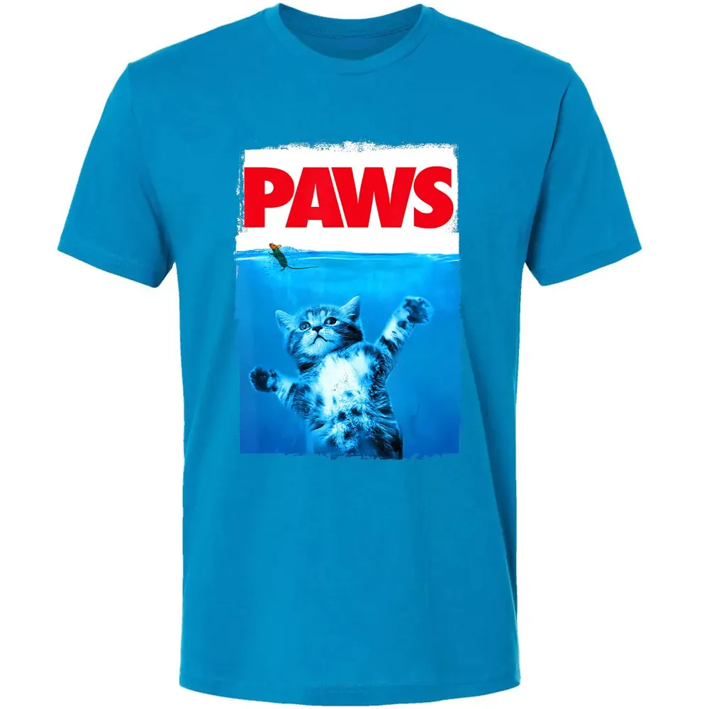 Paws Cat and Mouse Top, Cute Funny Cat Lover Parody Top Premium Unisex T-shirt - 15