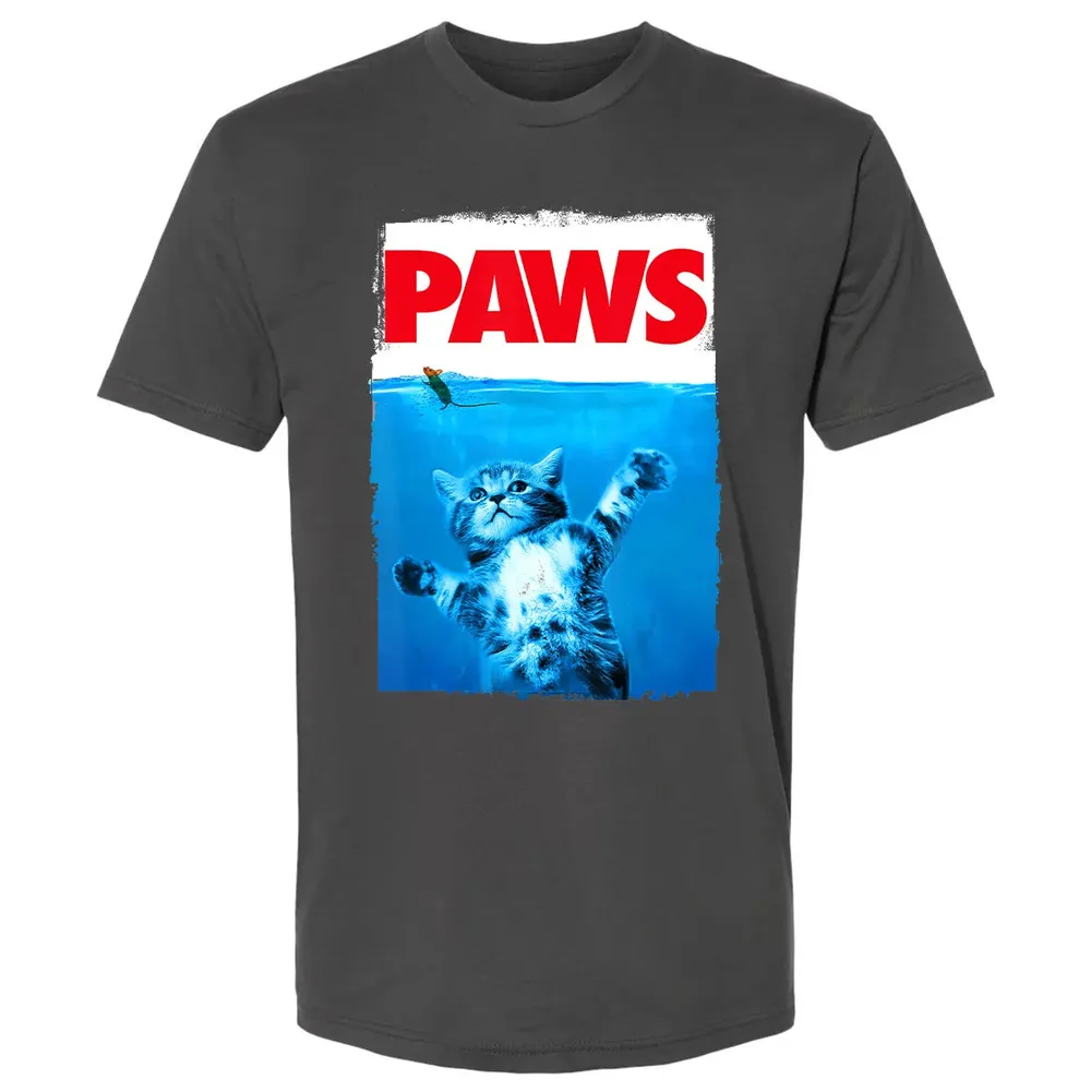 Paws Cat and Mouse Top, Cute Funny Cat Lover Parody Top Premium Unisex T-shirt - 8